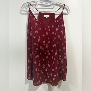 LOFT Wine Red Floral Slip Camisole